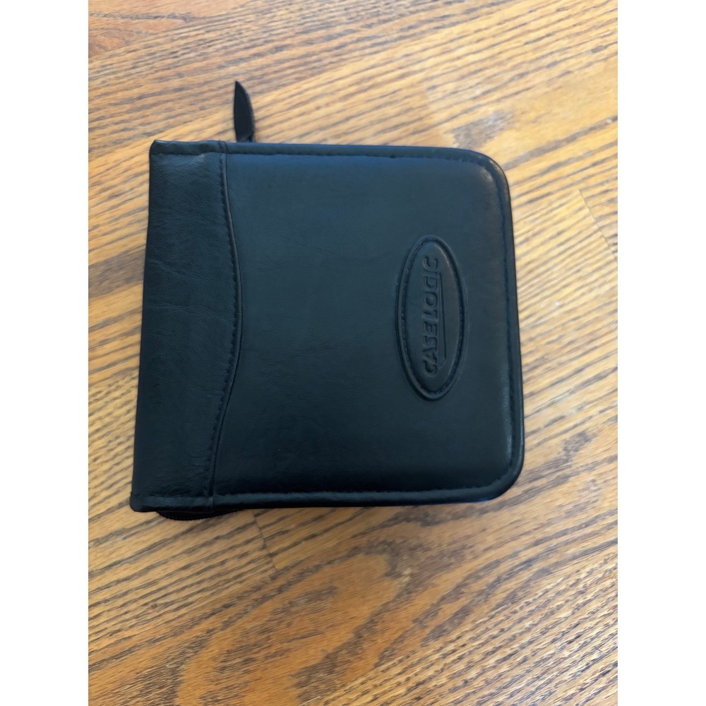 Case Logic Black Faux Leather CD DVD Media Storage Binder Zip Organizer Case